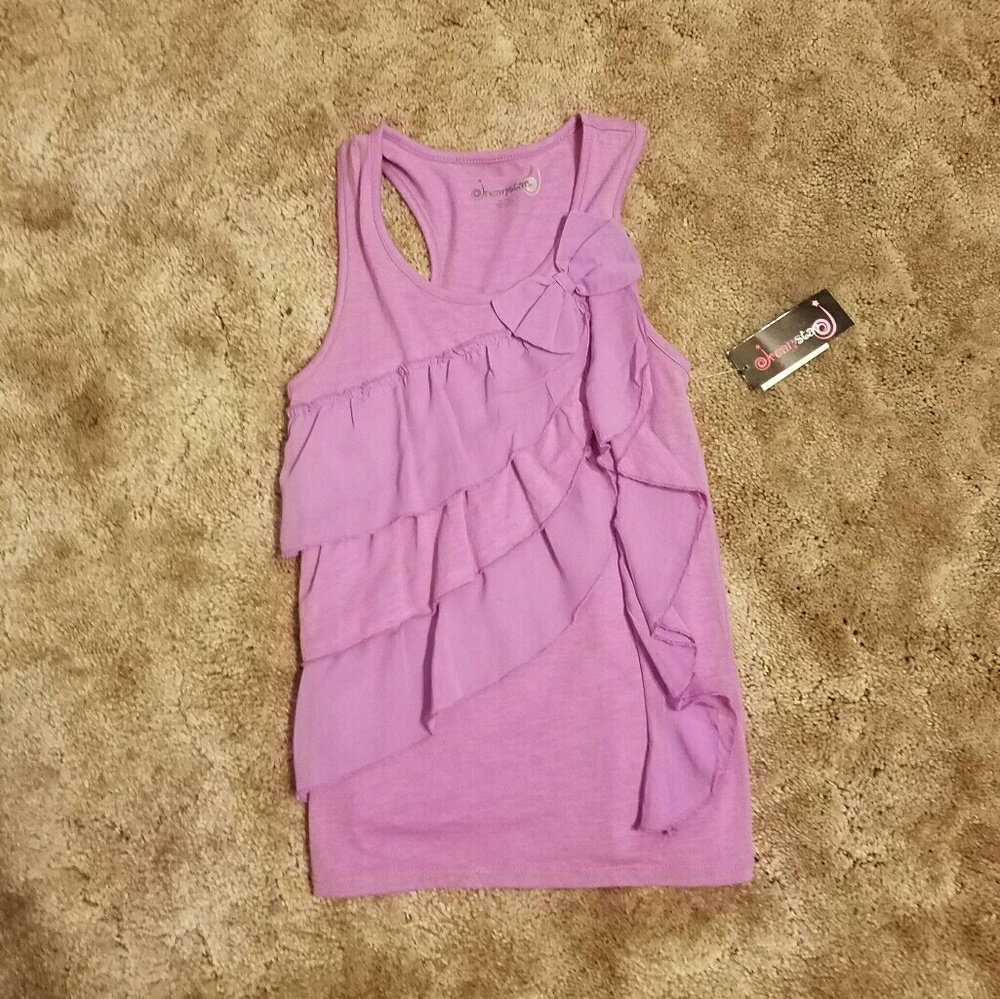 Purple girls tank top with ruffles