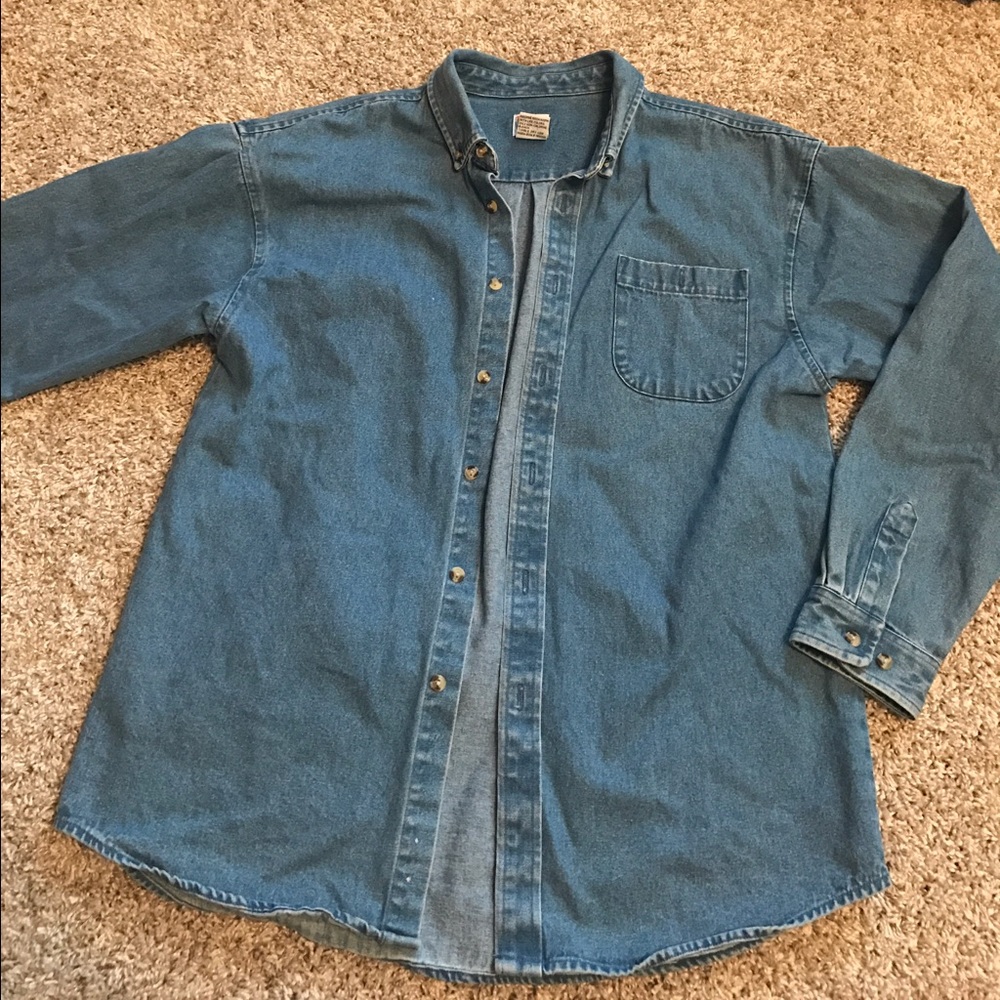 Talbots Oversized Kids Jean Button Down Shirt