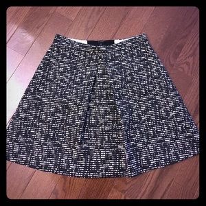 Alice and Olivia Black and white pleated skirt