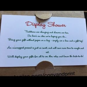 Display shower invitation insert