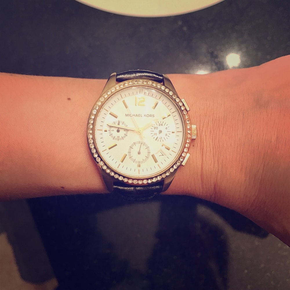 Michael Kors Black and gold watch