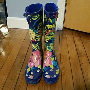 Colorful floral rain boots / galoshes
