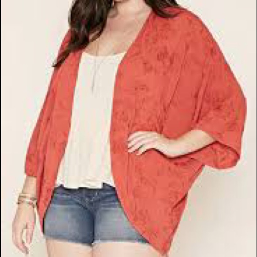 Forever 21 Plus Size Embroidered Kimono