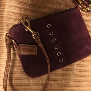Coach burgundy wristlet