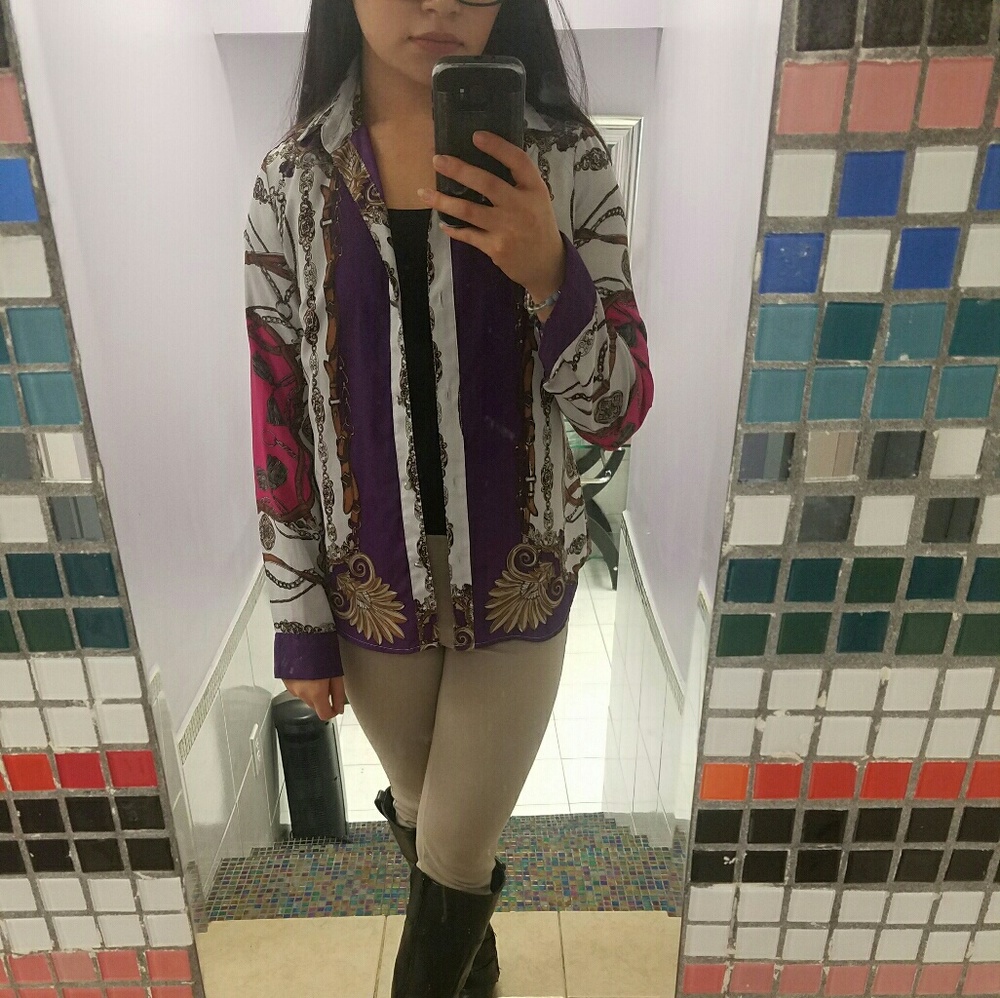 Cool printed button down