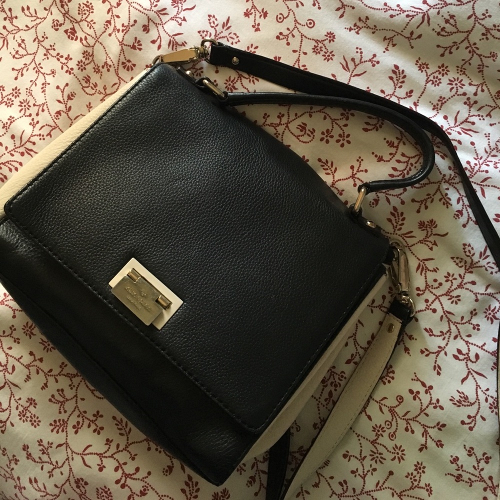 Kate Spade Small Laurel Cream Black Bag