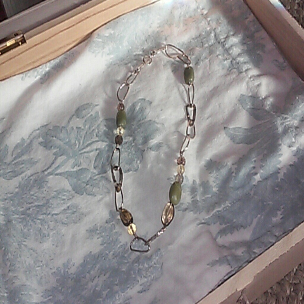 Silpada silver, green and brown necklace