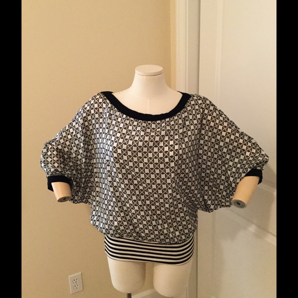 Nordstrom, Bailey 44 Black and White Silk shirt