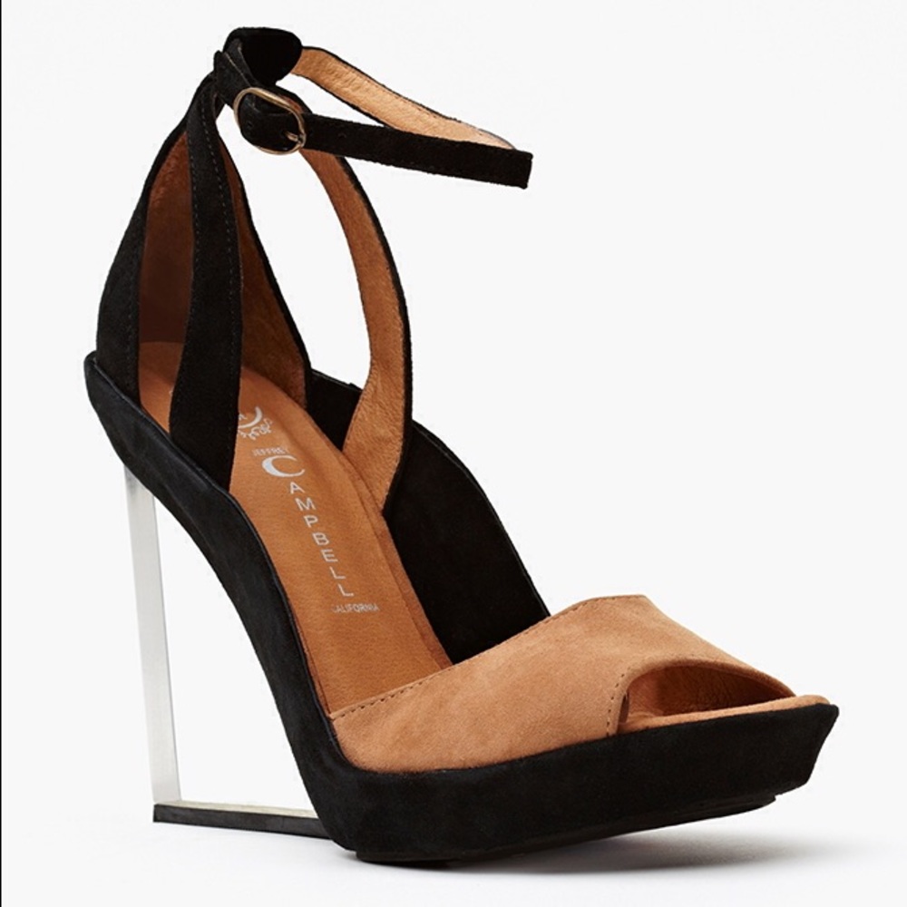 Jeffrey Campbell Suede Lucite Wedges!