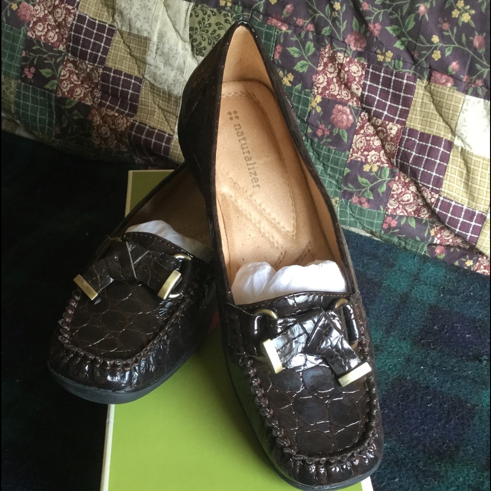 Naturalizer Loafer | Brown Croc | Size 8 Wide