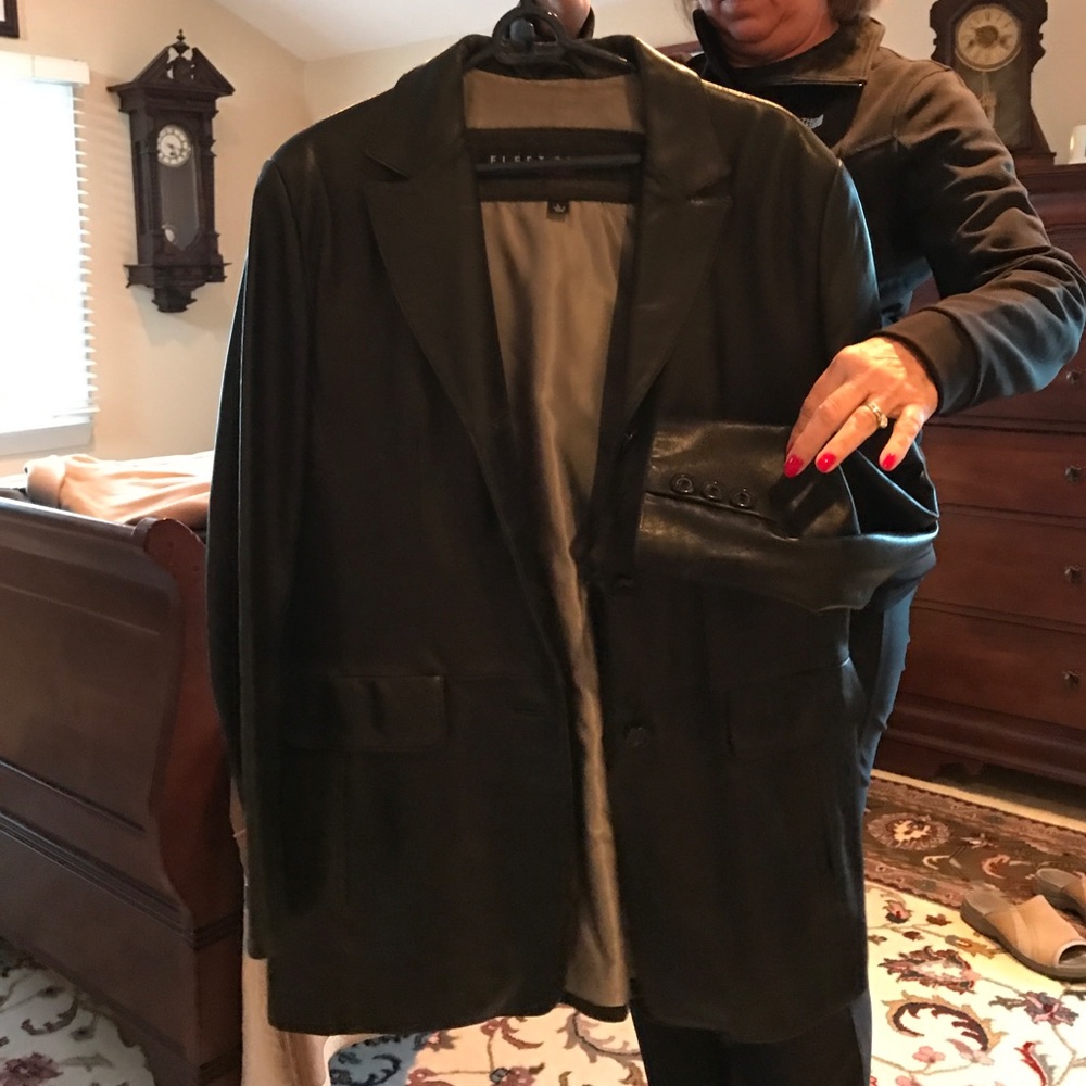 Black leather jacket