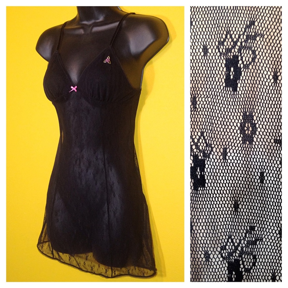Betsey Johnson Black Babydoll Lingerie