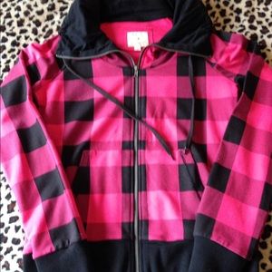 Checkered zip up jacket