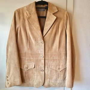 Suede Jacket Medium Light Carmel Color Lined