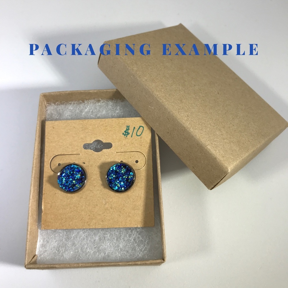 🎉HP!😍Dark silver druzy flower earrings, gunmetal - Picture 4 of 5