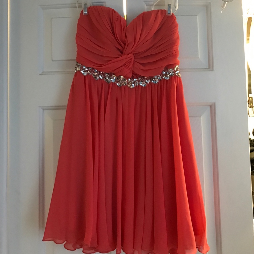 Coral/orange pinky prom dress