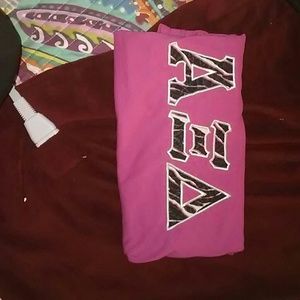 Alpha Xi Delta Pink letter stiched shirt