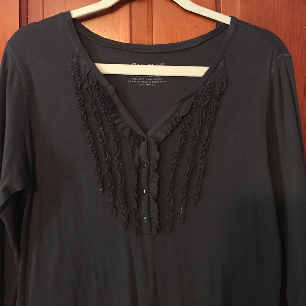 Eddie Bauer Ruffle Placket Henley