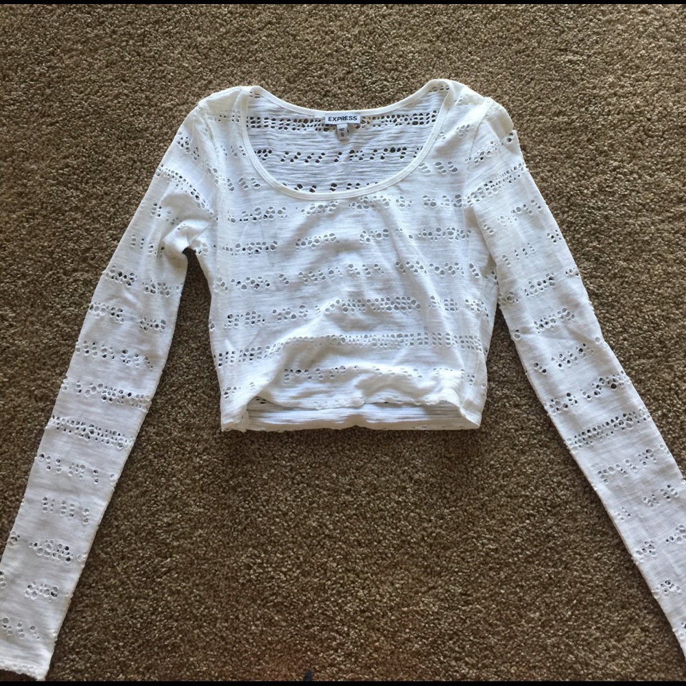 Express lacy long sleeve crop top ☺️