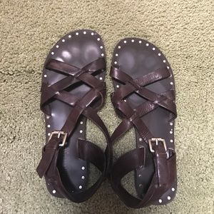 Brown Leather Michael Kors Sandals
