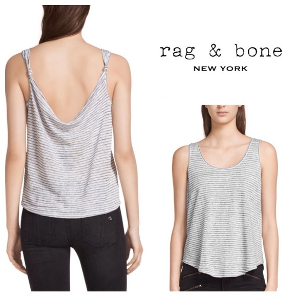 NEW!  rag & bone Summer Stripe linen-blend tank - Picture 3 of 4