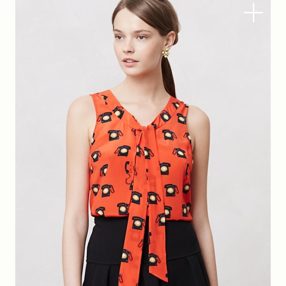 Anthropologie Maeve Ring True Silk Shirt