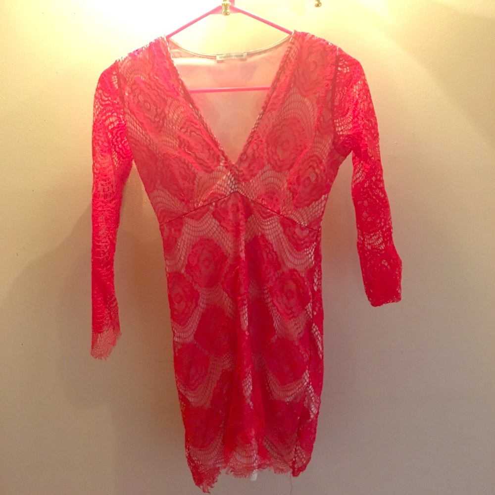 Red lace dress barely worn