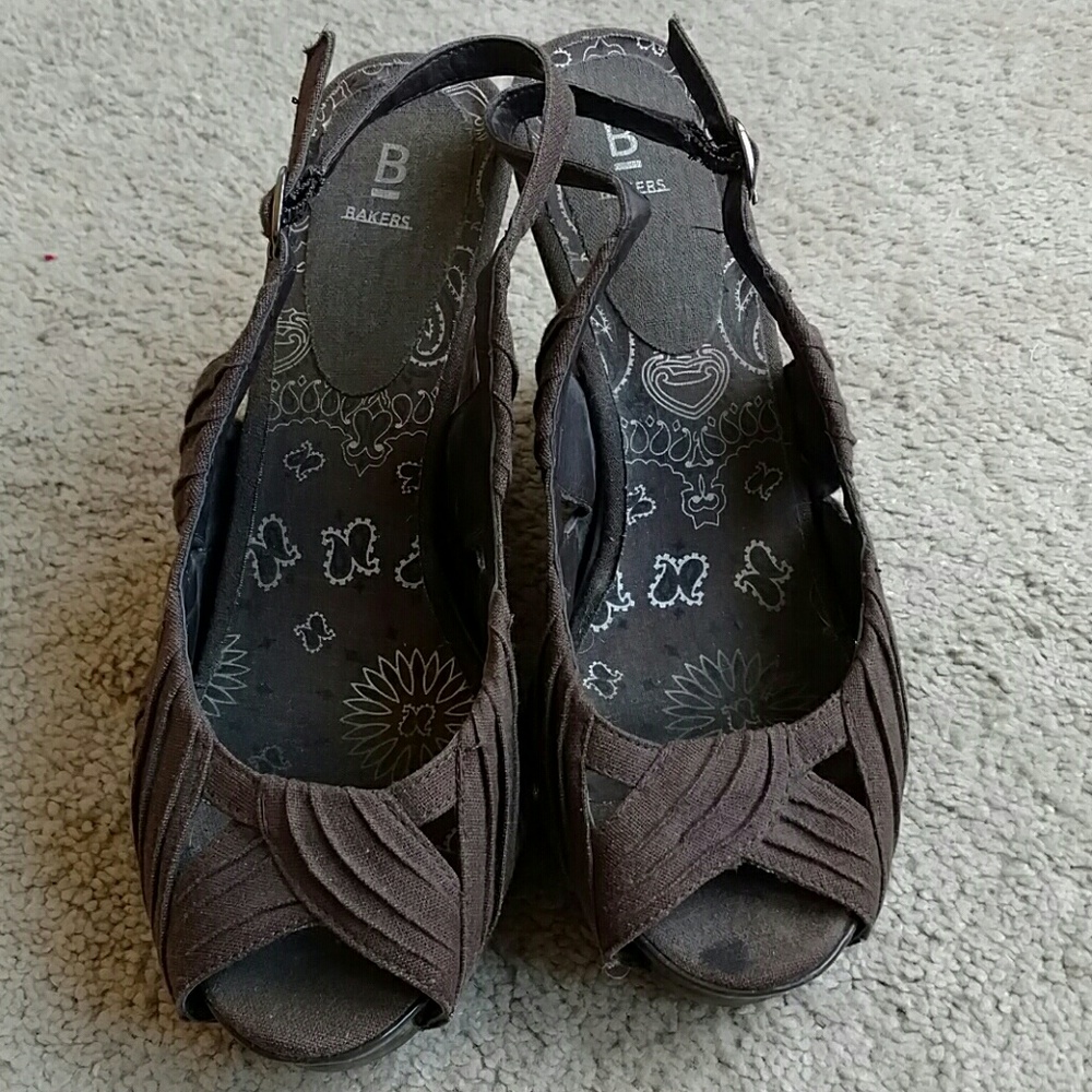 Chocolate brown wedge heels