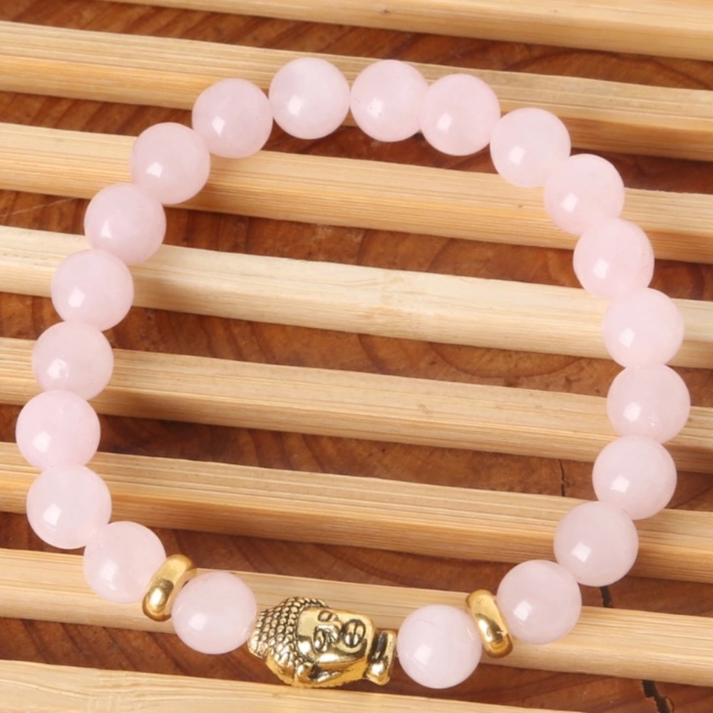 Rose Quartz Buddha Bracelet 💕 - Picture 2 of 4