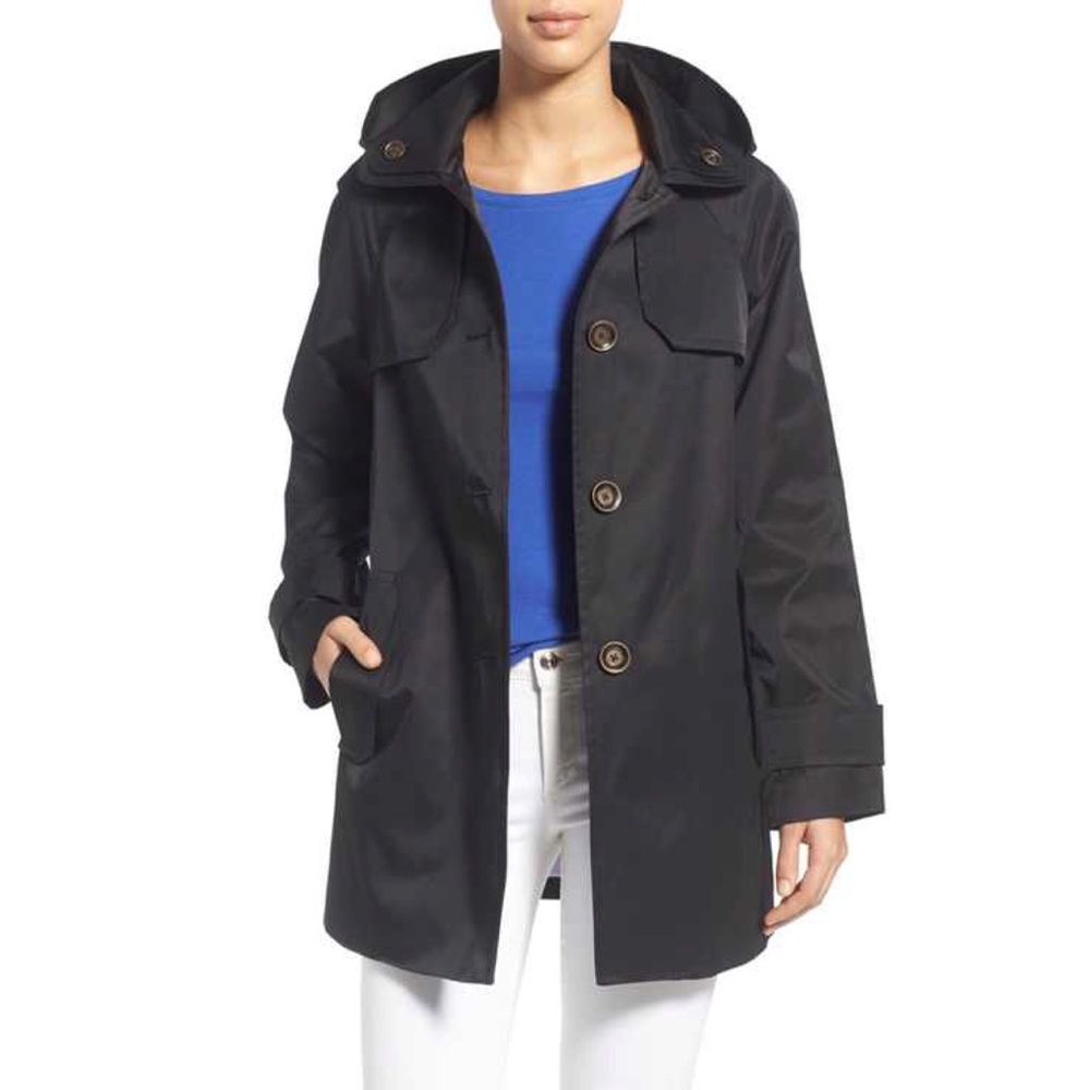 Michael Kors Single Breasted Black A-Line Jacket