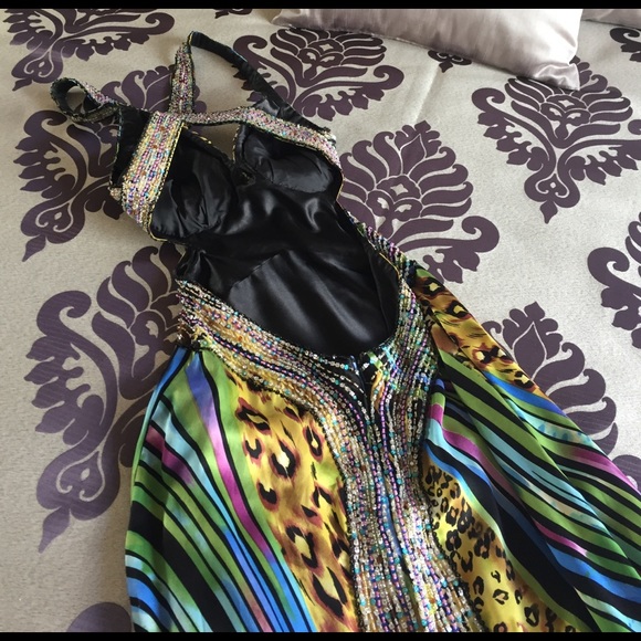 Glorious peacock silk dress - Picture 7 of 8