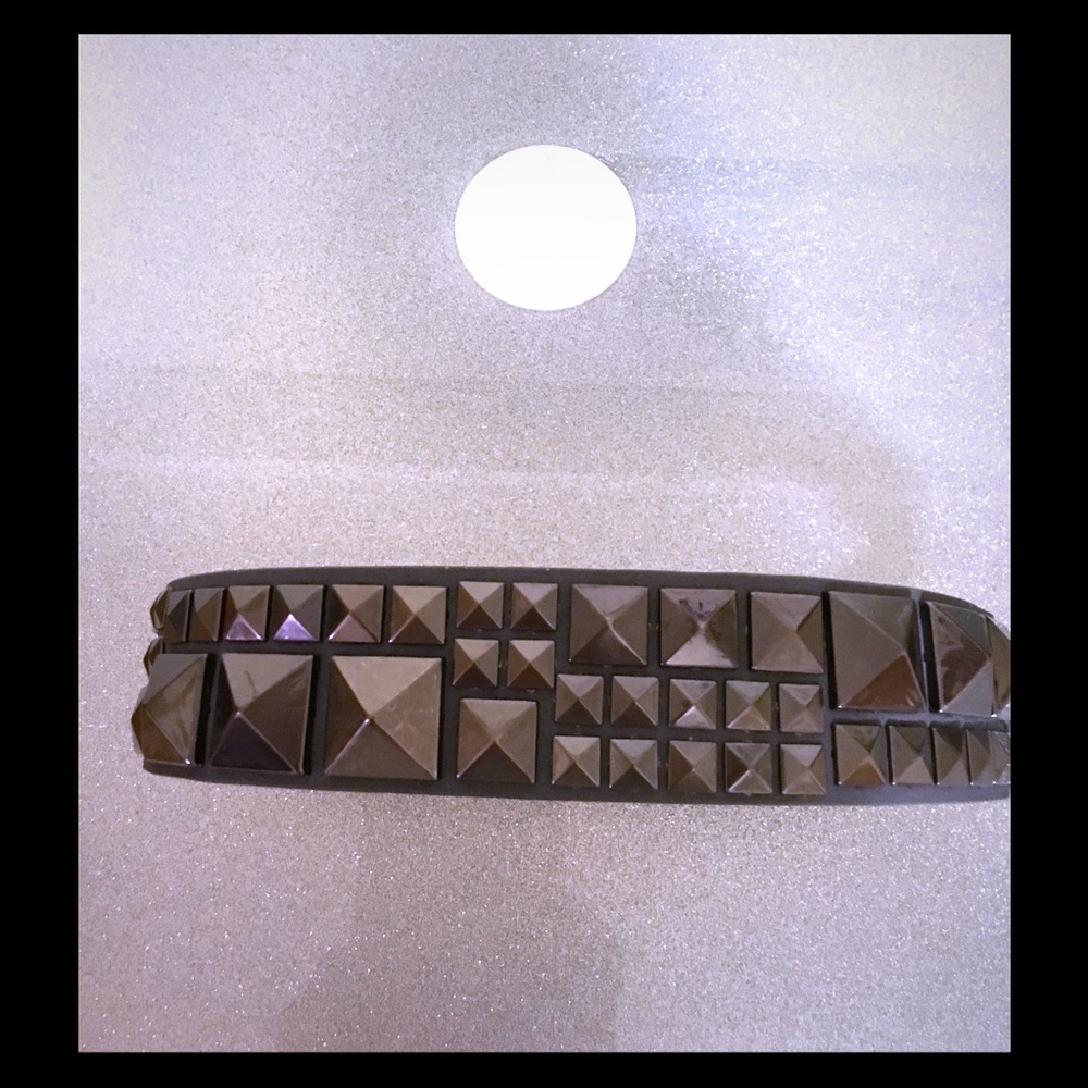 BCBG Gunmetal studded belt