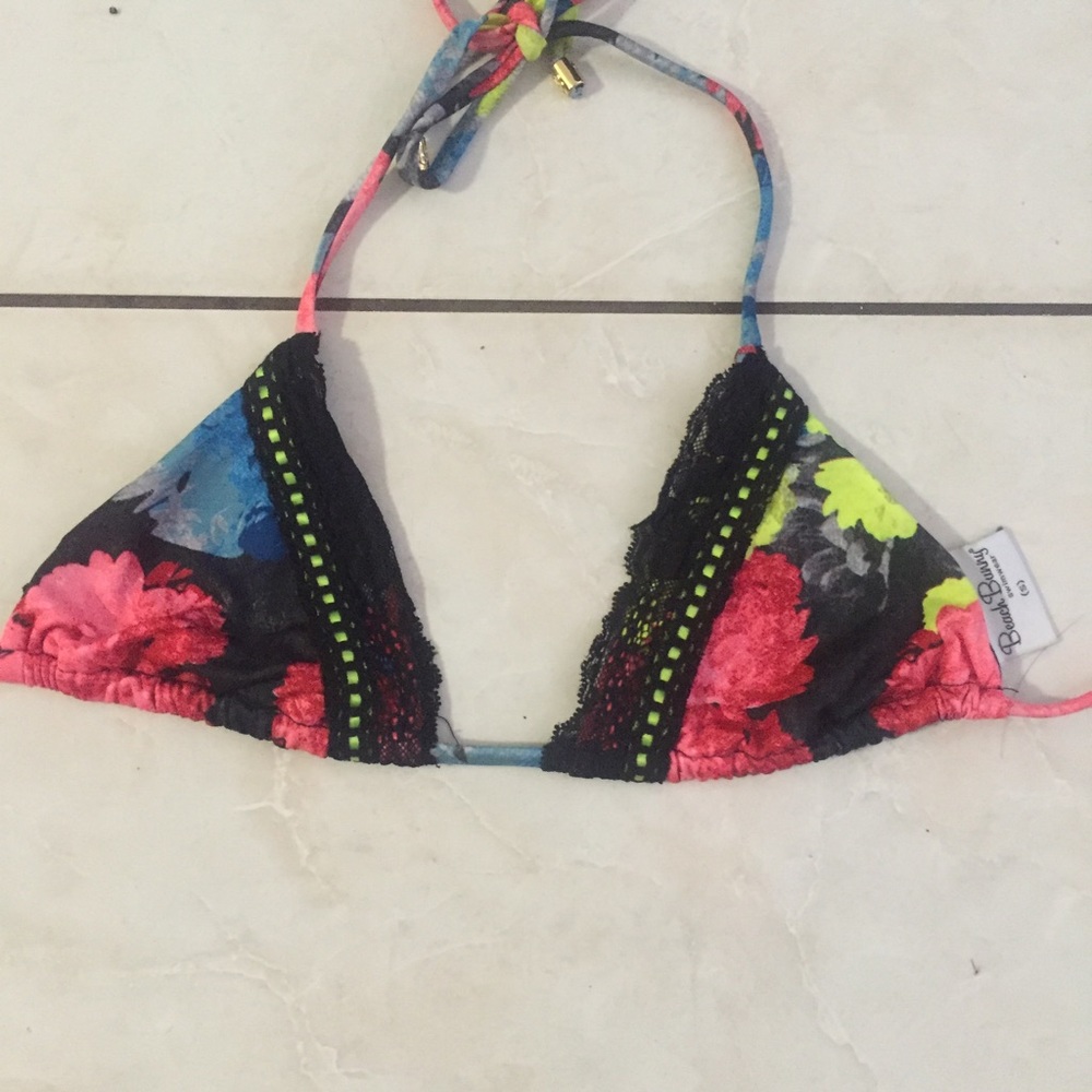 Beach bunny enchanted bloom floral lace bikini top