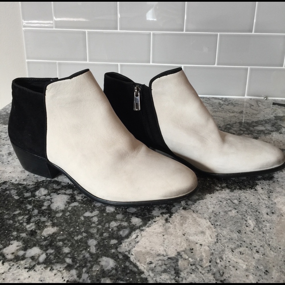 Sam Edelman black and white petty booties