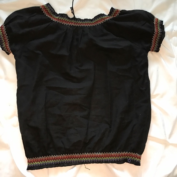 Authentic Mexican Boho Embroidered Colorful Top - Picture 5 of 7