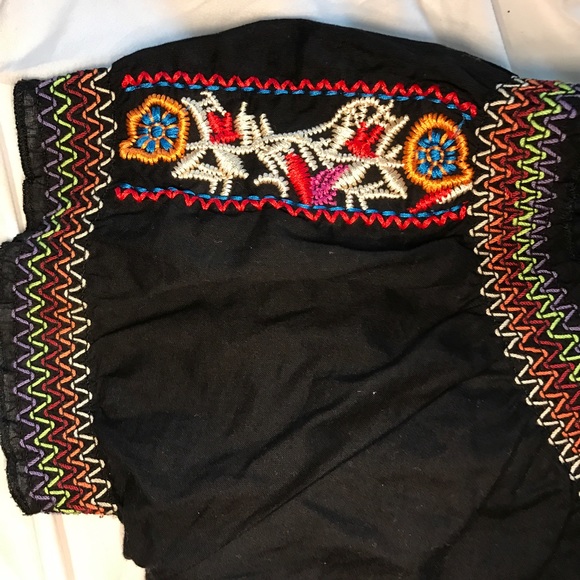 Authentic Mexican Boho Embroidered Colorful Top - Picture 6 of 7