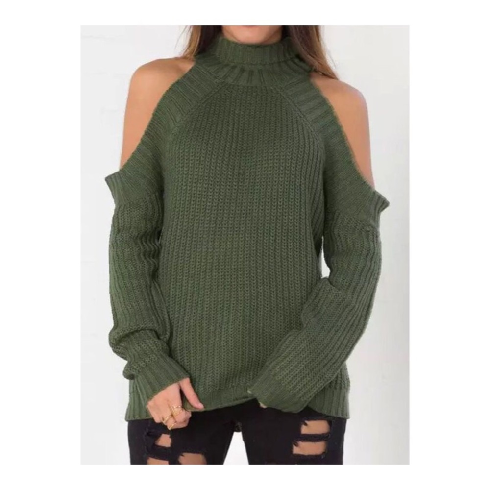 Cupshe Cold shoulder knit sweater NEW• SIZE SMALL