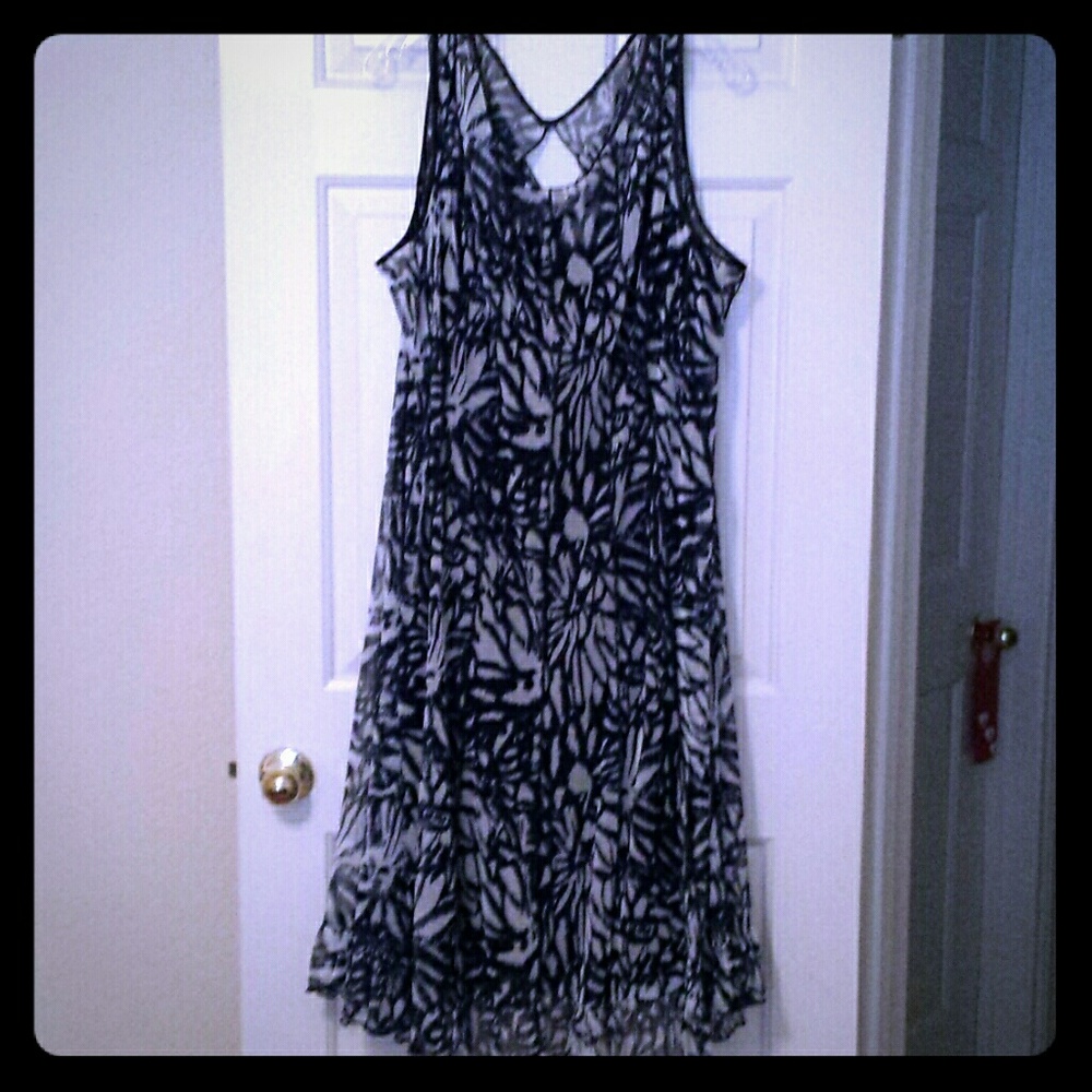 Navy and white floral sundress