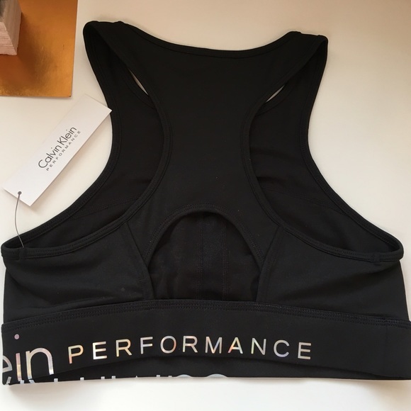 CK Black Holographic Logo Sports Bra - Picture 3 of 6
