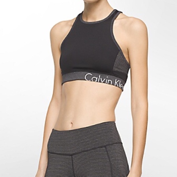 CK Black Holographic Logo Sports Bra - Picture 4 of 6