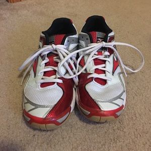 Mizuno Red & White Volleyball Shoes