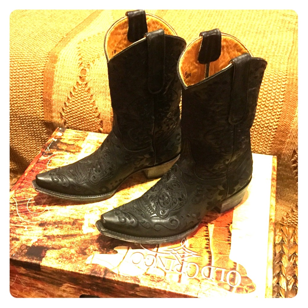 Old Gringo Black 'Klak' Sugar Skull Size 7 Boots