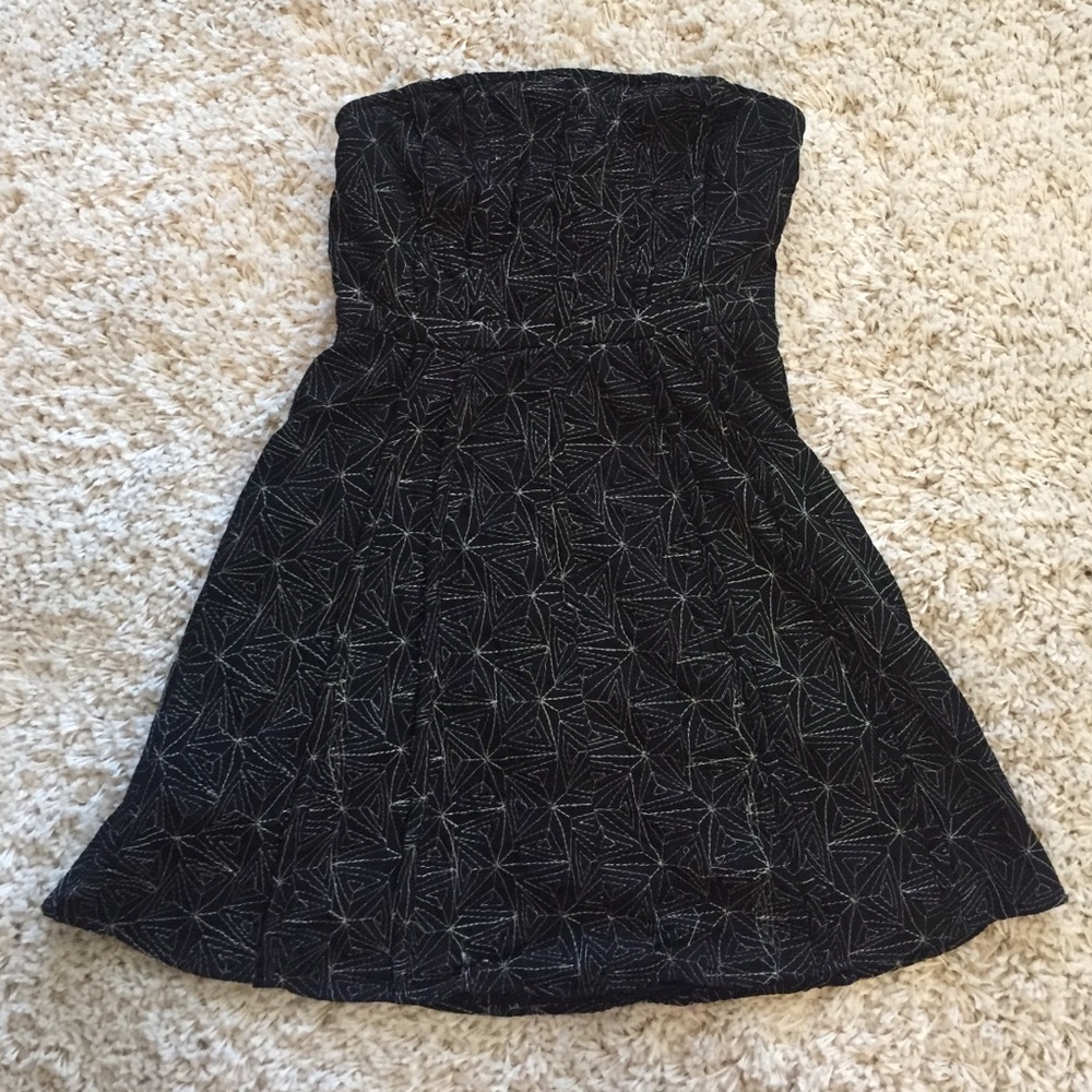 Black and silver mini dress