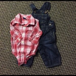 babyGap Overalls & Shirt Set