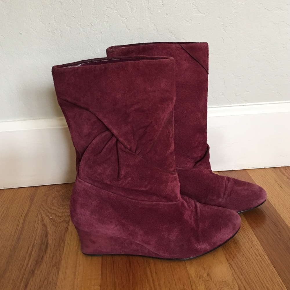 Raspberry Suede Boots
