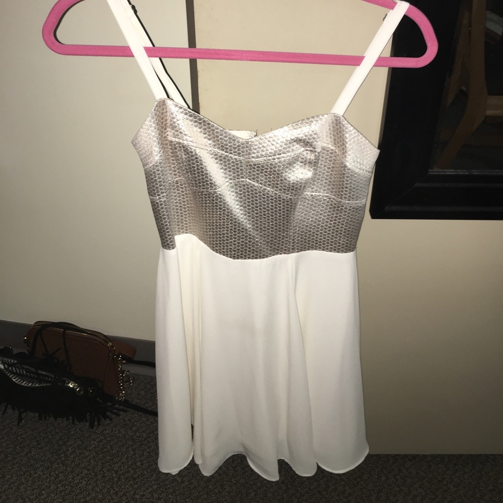 Dress, metallic top, flowy