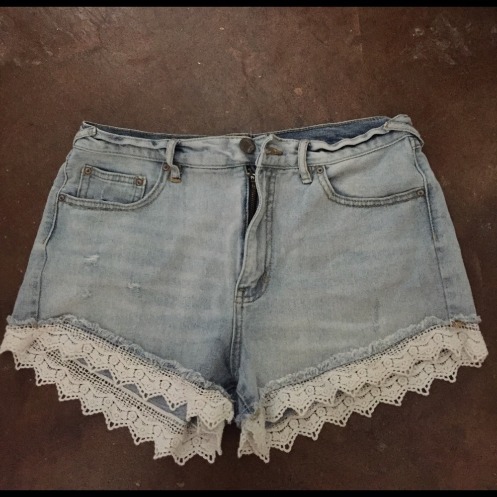 Free people Lacey denim cutoff shorts