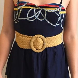 Anthropologie Mustard Elastic Wide Belt