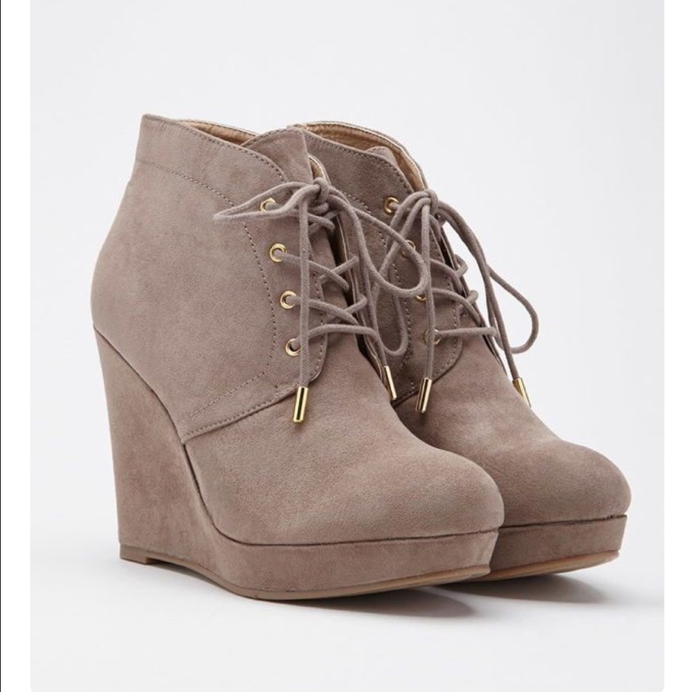 Taupe   wedge booties  NWT!!!