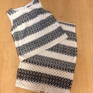 Banana Republic Eyelet Crop Top and Pencil Skirt